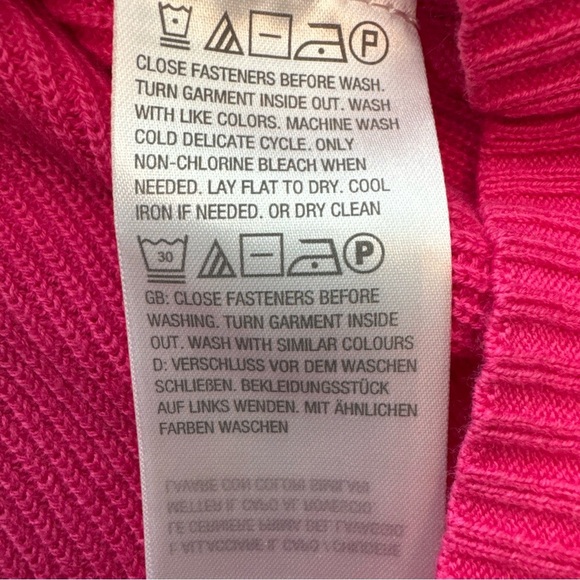 Isaac Mizrahi Live Pink Rib Knit Jewel Button Cardigan Sweater Long Sleeve XL - Picture 9 of 10